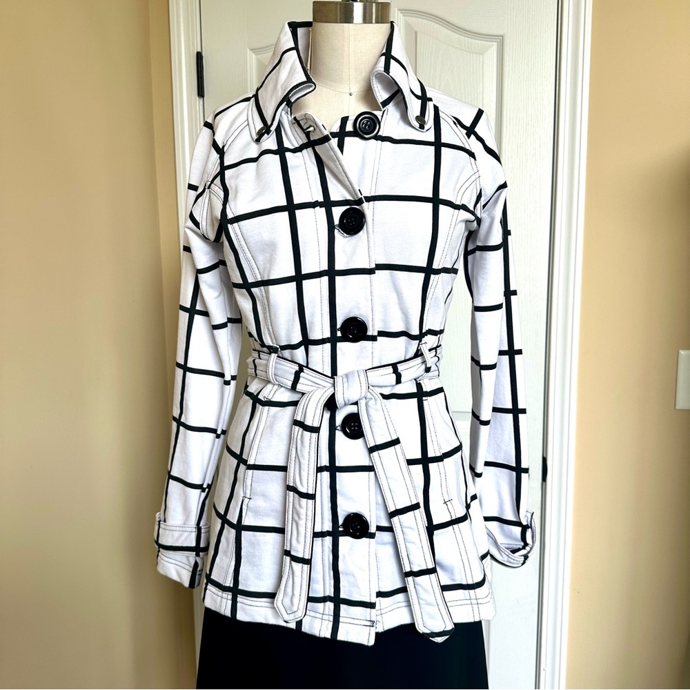 NWT LA Kitty Black and White Checkered Women's Jacket Size Small